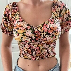 Billabong Multicolor Floral Smocked Blouse
